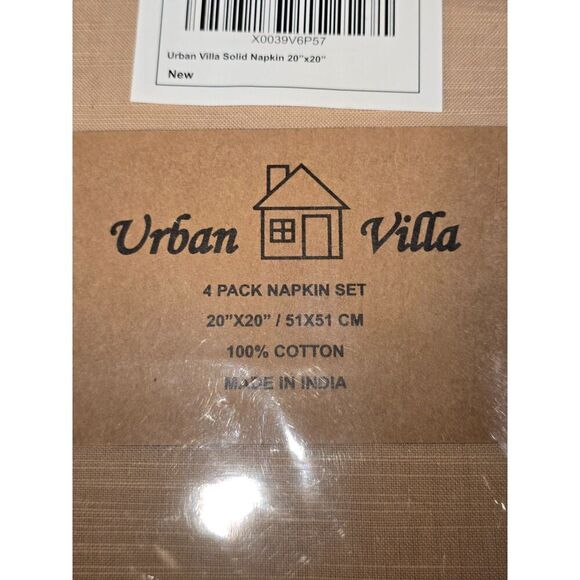 Urban Villa 4 pack Dinner Napkin Taupe NWT - Picture 3 of 6